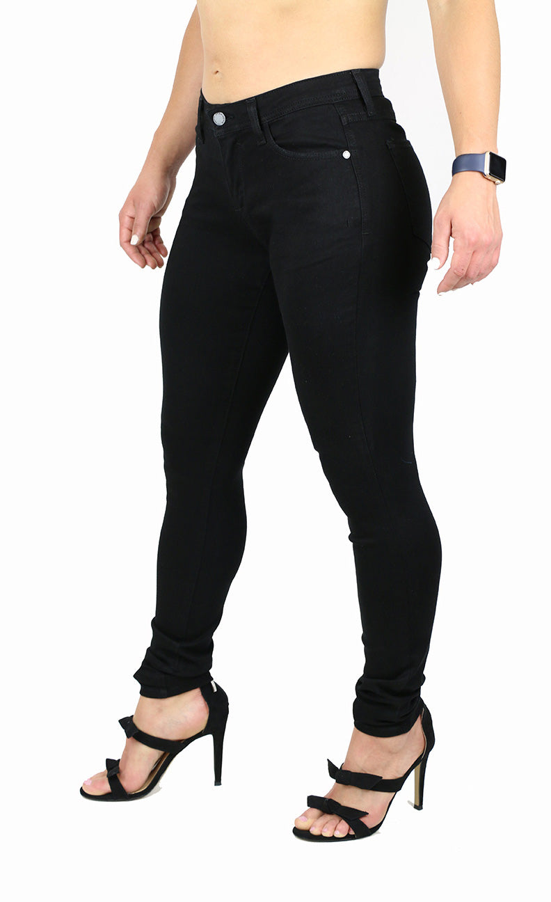 Sarah Mid Rise Skinny Black